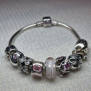 Chamilia Pink and Silver Bead Bracelet